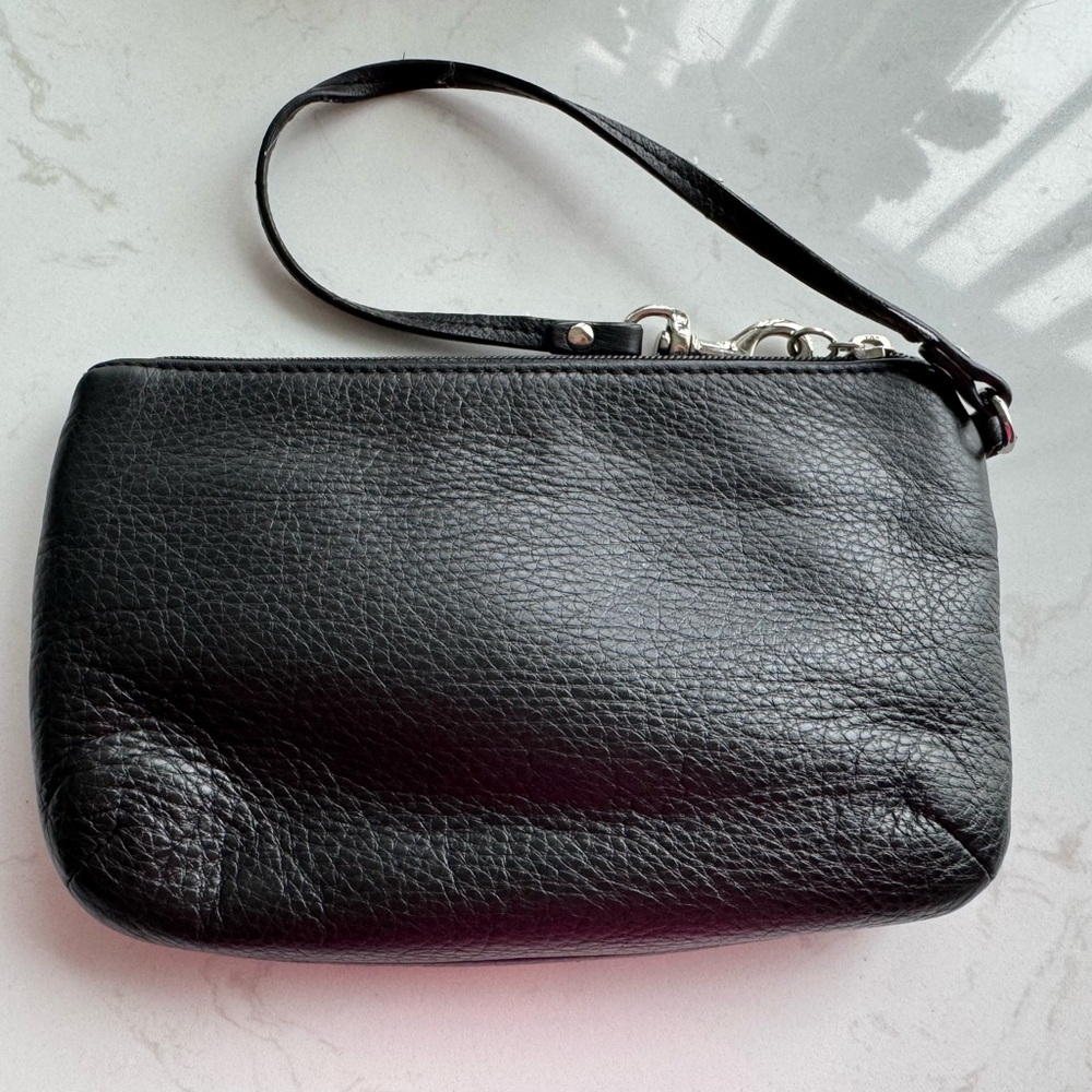 Coach Pebbled Leather Black Wrislet - Picture 3 of 6